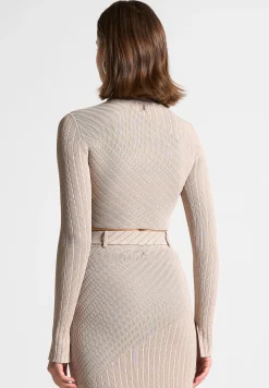 Two-Tone Ribbed Knit Top -^Manière De Voir Fashion