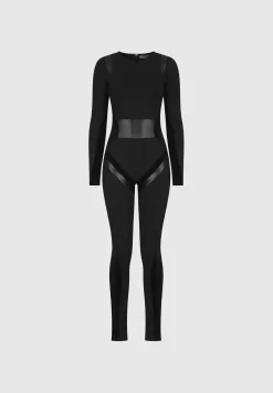 Vegan Leather & Bandage Contour Jumpsuit -^Manière De Voir Clearance