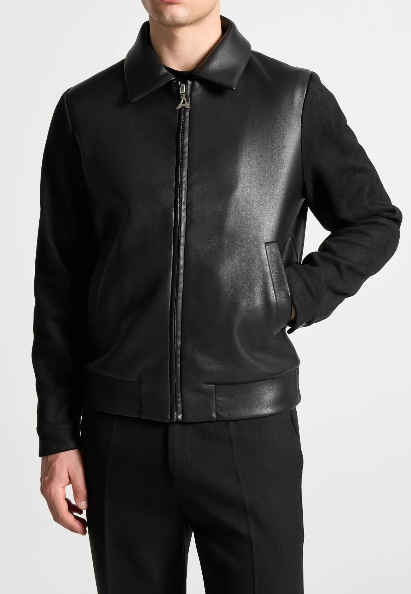 Vegan Leather & Suede Jacket -^Manière De Voir Fashion