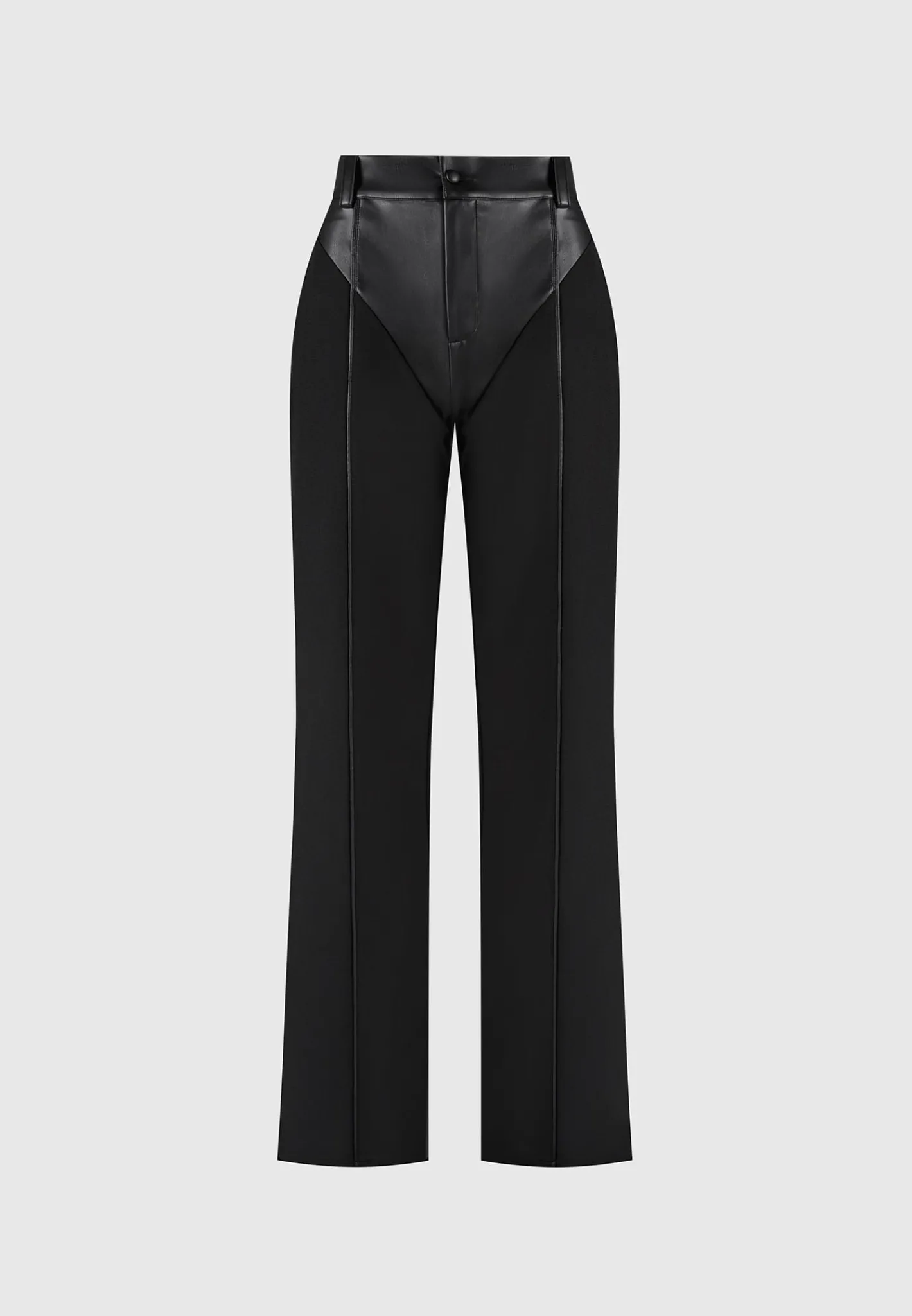 Vegan Leather & Woven Trousers -^Manière De Voir Fashion