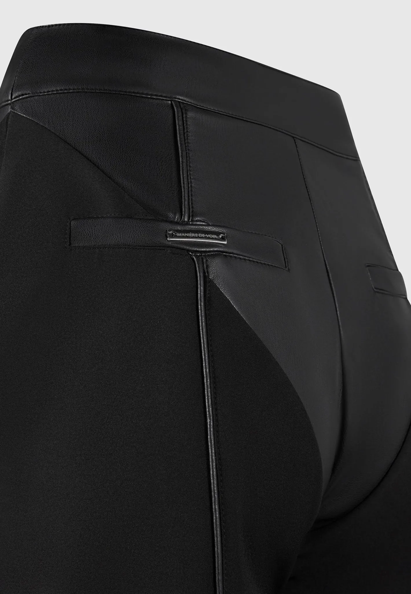 Vegan Leather & Woven Trousers -^Manière De Voir Fashion