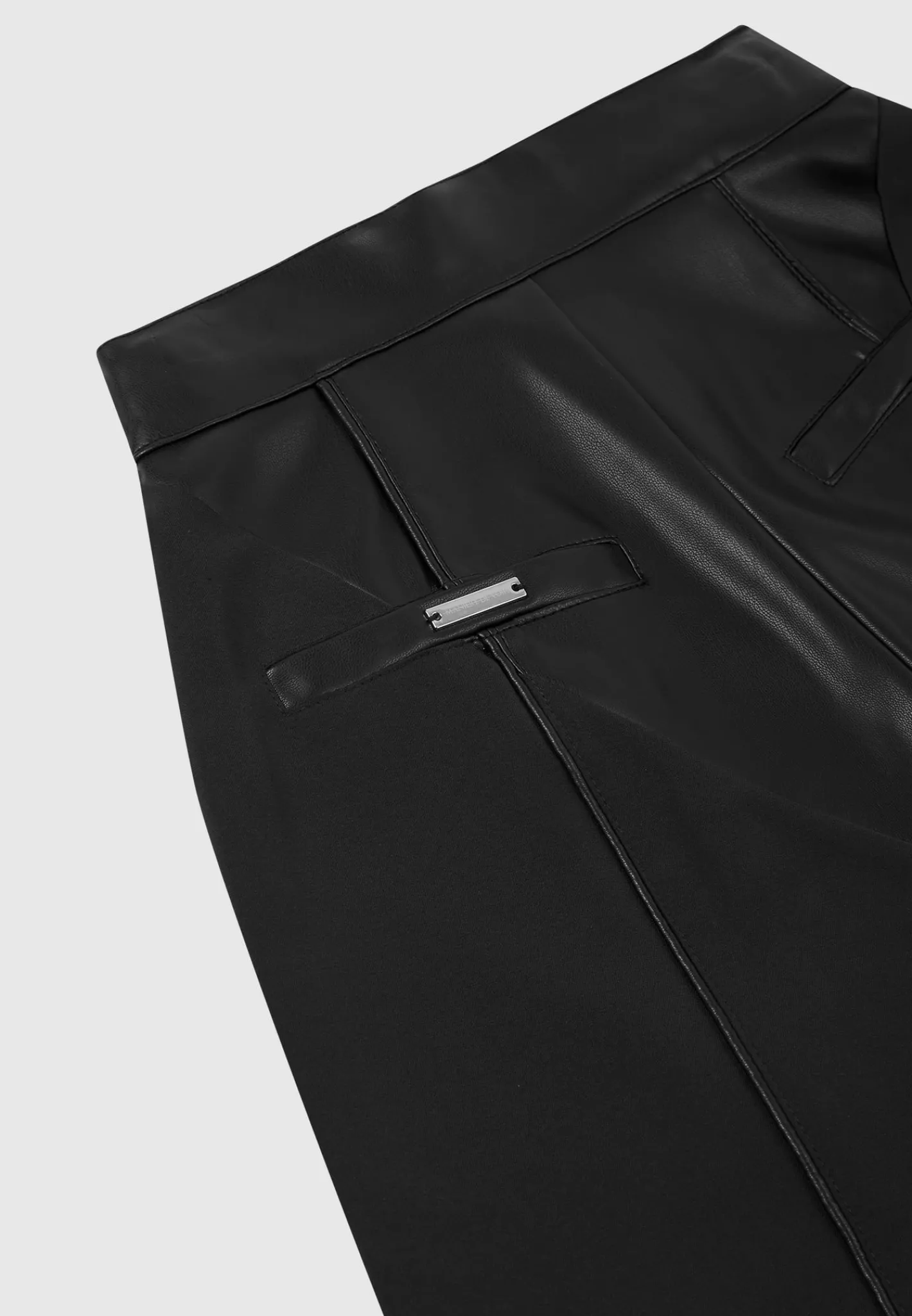 Vegan Leather & Woven Trousers -^Manière De Voir Fashion