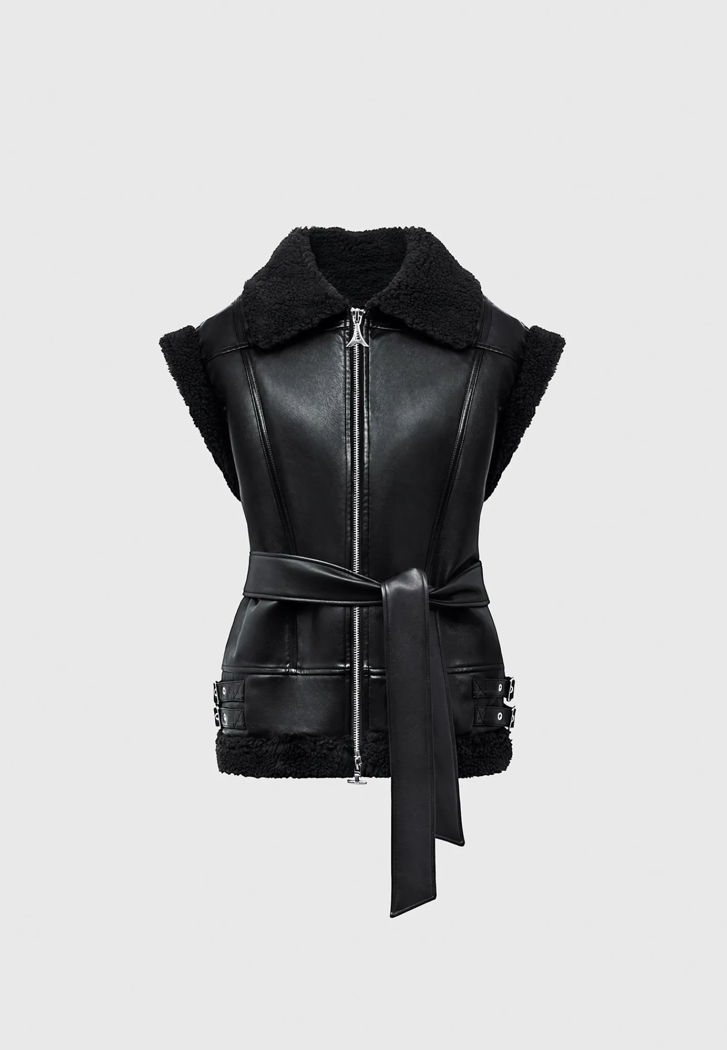 Vegan Leather and Borg Oversized Gilet -^Manière De Voir Best