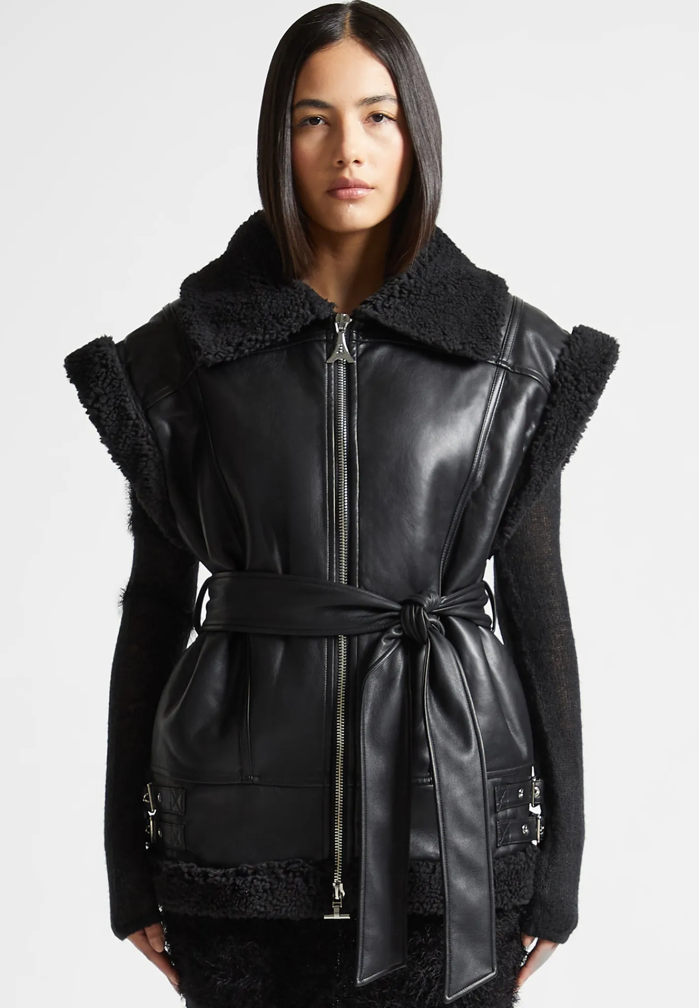 Vegan Leather and Borg Oversized Gilet -^Manière De Voir Best