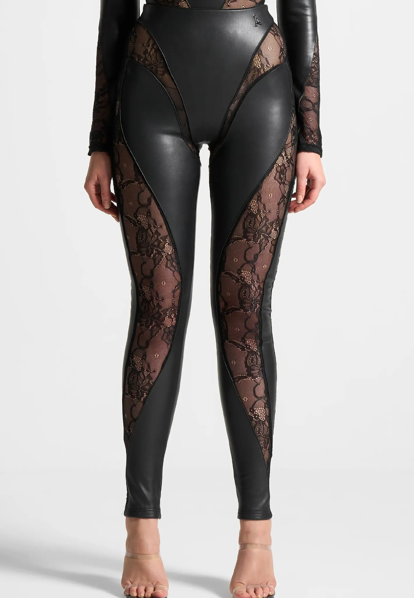 Vegan Leather and Lace Contour Leggings -^Manière De Voir Clearance