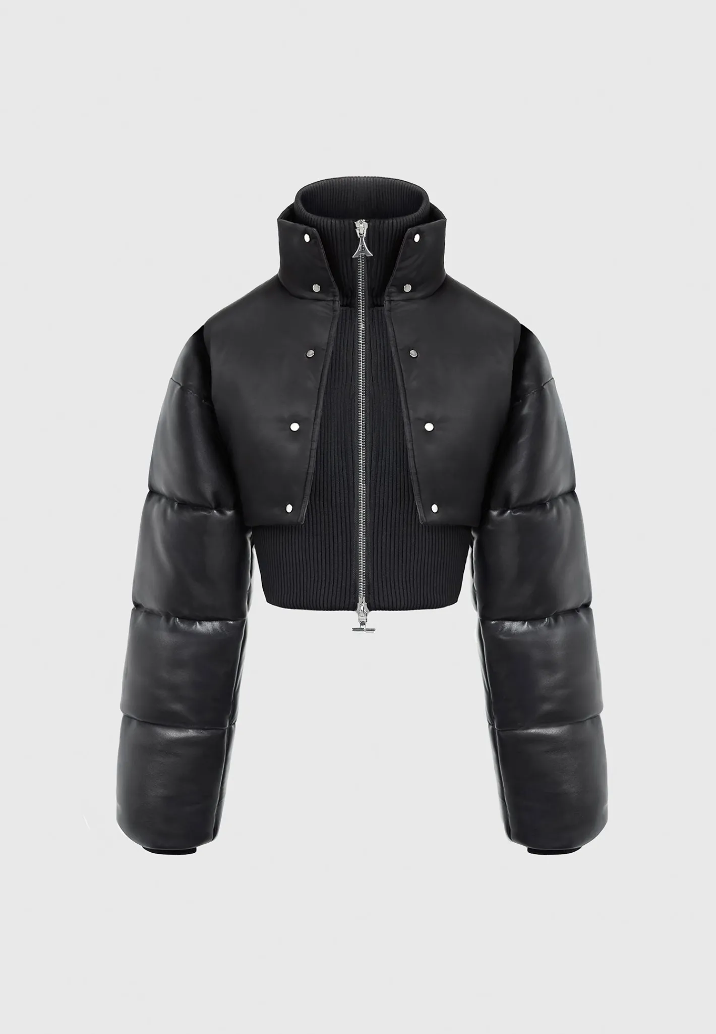 Vegan Leather and Nylon Layered Puffer Jacket -^Manière De Voir Clearance