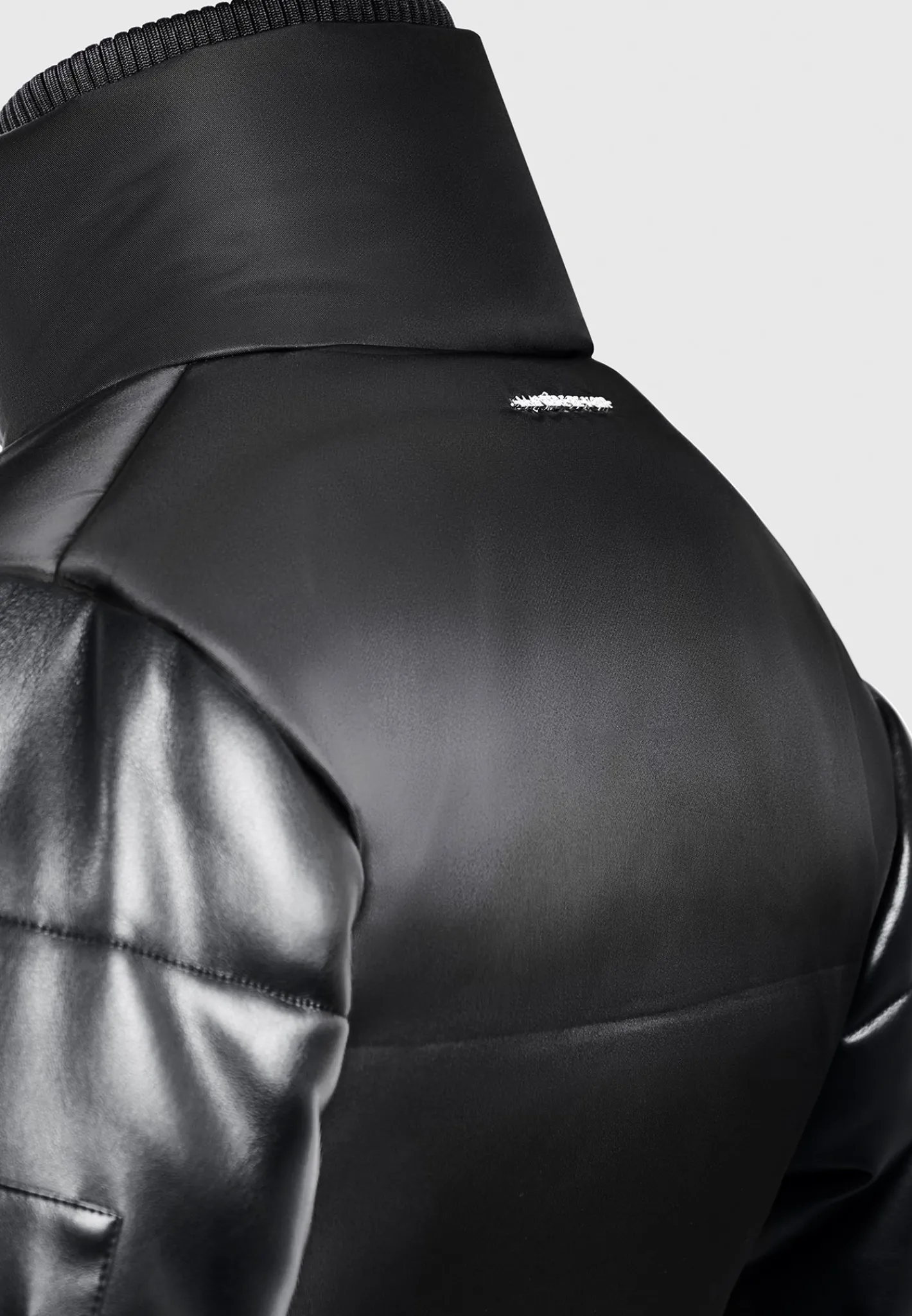 Vegan Leather and Nylon Layered Puffer Jacket -^Manière De Voir Clearance