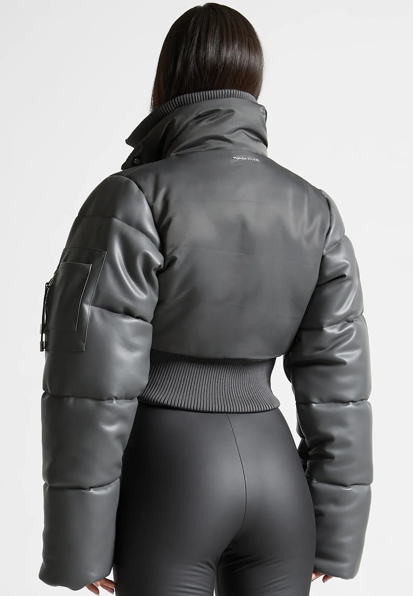 Vegan Leather and Nylon Layered Puffer Jacket -^Manière De Voir Sale