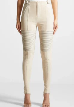 Vegan Leather and Suede Ribbed Leggings -^Manière De Voir Discount
