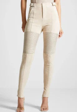 Vegan Leather and Suede Ribbed Leggings -^Manière De Voir Discount