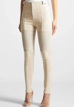Vegan Leather and Suede Ribbed Leggings -^Manière De Voir Discount
