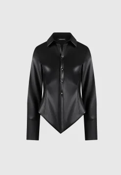 Vegan Leather Angled Shirt -^Manière De Voir Fashion