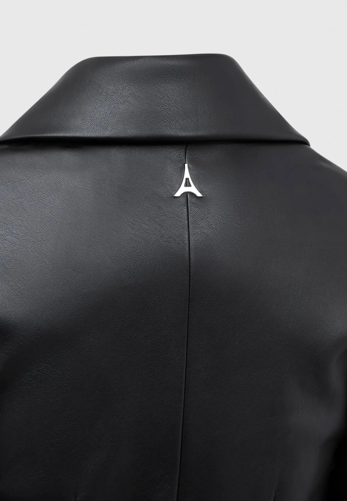Vegan Leather Asymmetric Tailored Longline Coat -^Manière De Voir New