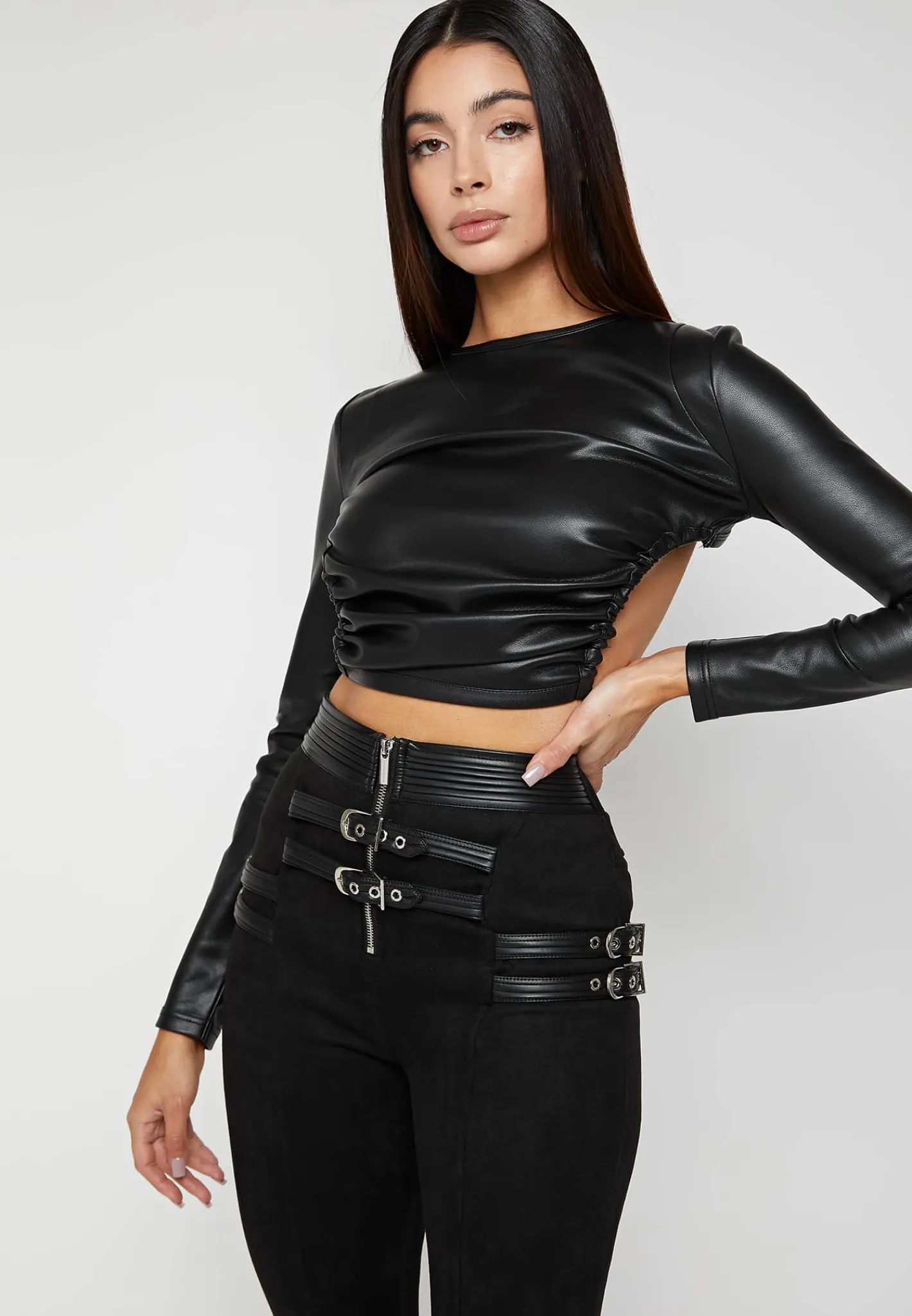 Vegan Leather Backless Top -^Manière De Voir Sale