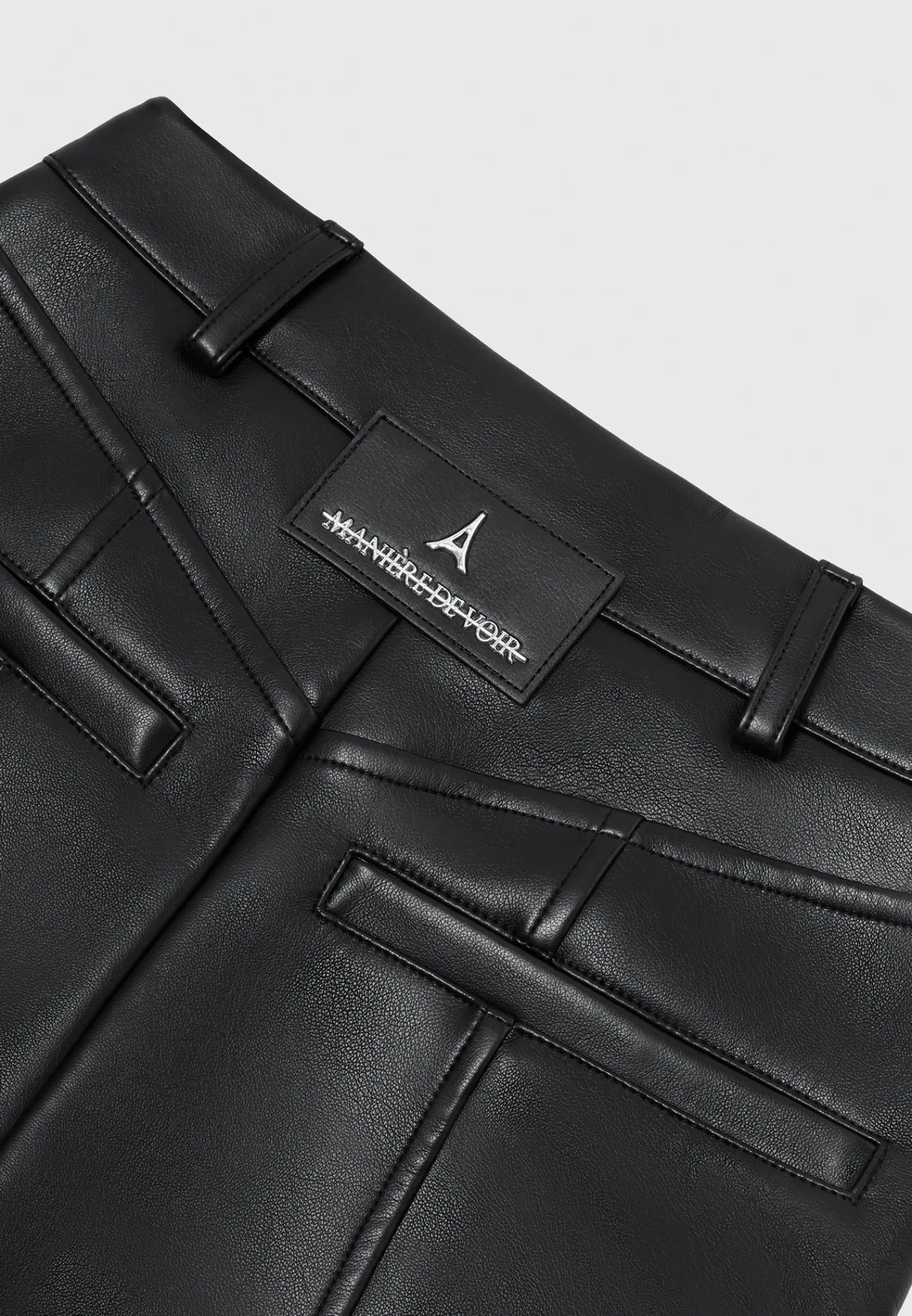 Vegan Leather Biker Trousers with Zip -^Manière De Voir Sale