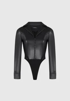 Vegan Leather Blazer Bodysuit -^Manière De Voir Best