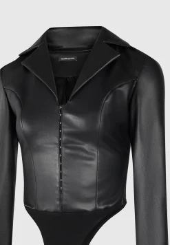 Vegan Leather Blazer Bodysuit -^Manière De Voir Best