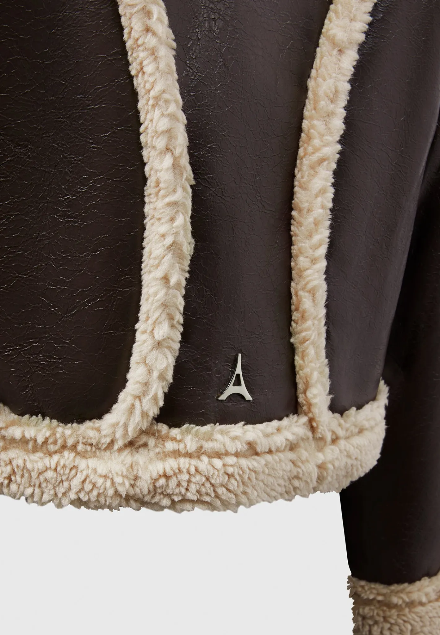Vegan Leather Borg Contour Biker Jacket -^Manière De Voir Clearance