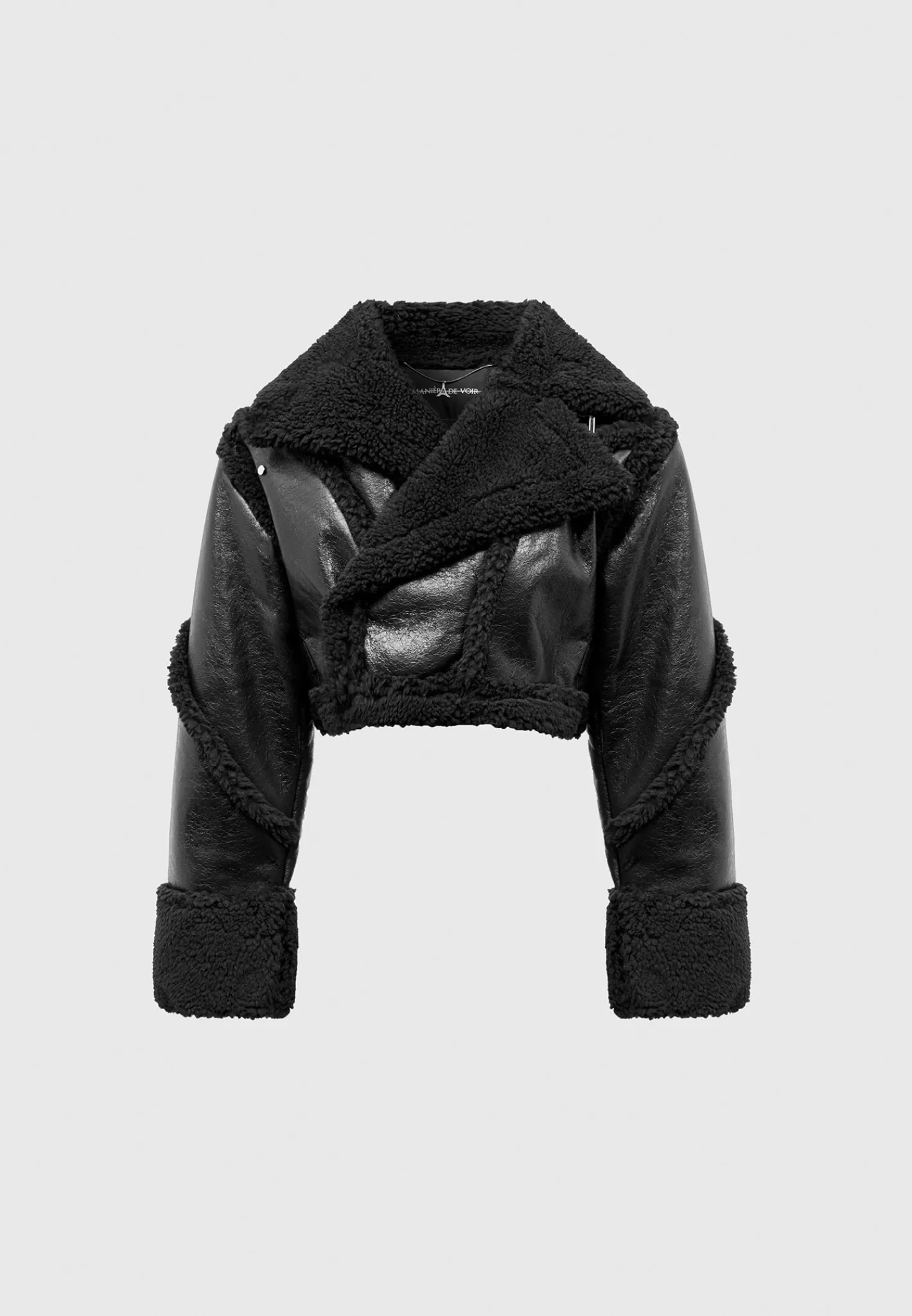 Vegan Leather Borg Contour Biker Jacket -^Manière De Voir Outlet