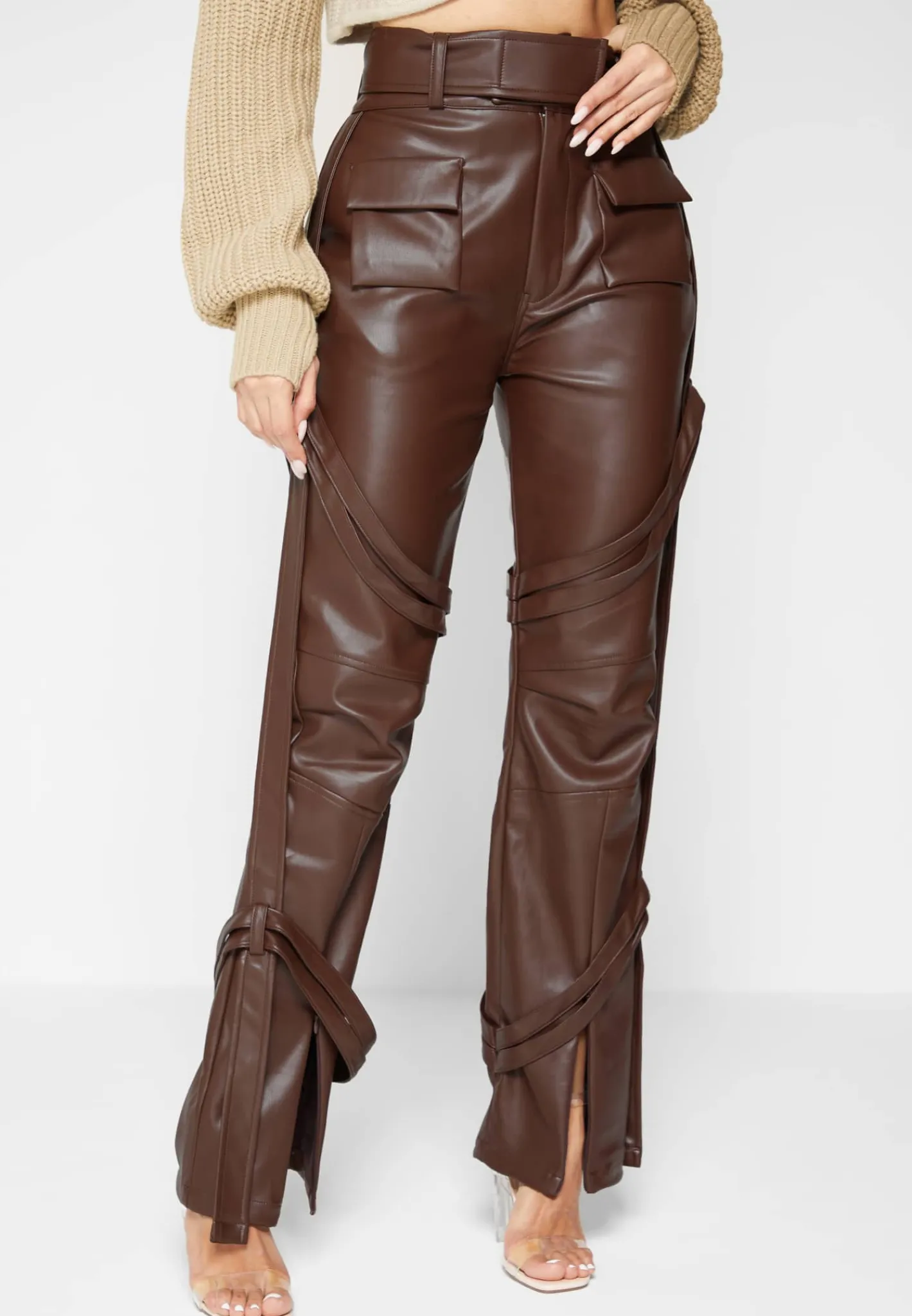 Vegan Leather Carpenter Cargo Trousers -^Manière De Voir Best