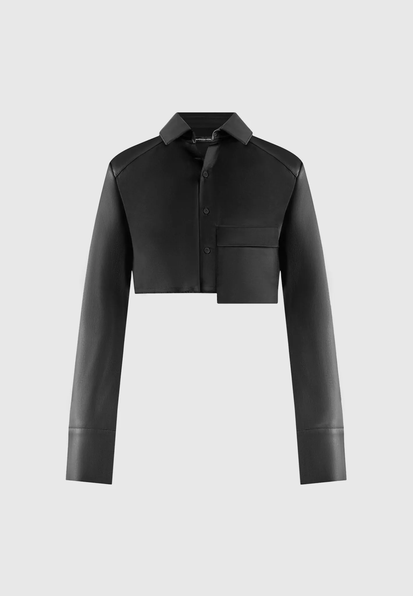 Vegan Leather Contrast Cropped Shirt -^Manière De Voir Best