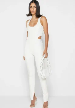 Vegan Leather Corset Lace Up Jumpsuit - Off White^Manière De Voir Outlet