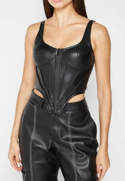 Vegan Leather Corset Top -^Manière De Voir Hot