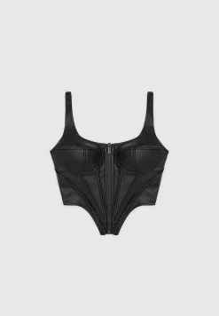 Vegan Leather Corset Top -^Manière De Voir Hot