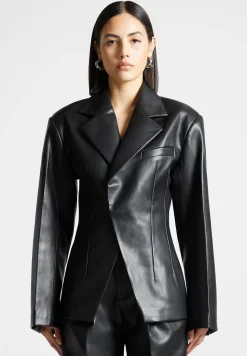 Vegan Leather Double Breasted Blazer -^Manière De Voir Discount