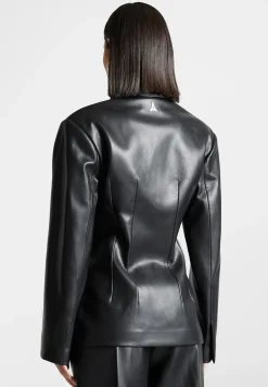 Vegan Leather Double Breasted Blazer -^Manière De Voir Discount