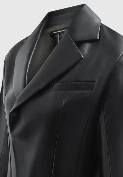 Vegan Leather Double Breasted Blazer -^Manière De Voir Discount