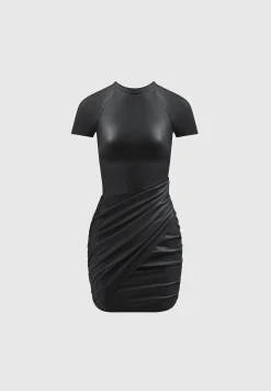 Vegan Leather Gathered Dress -^Manière De Voir Outlet