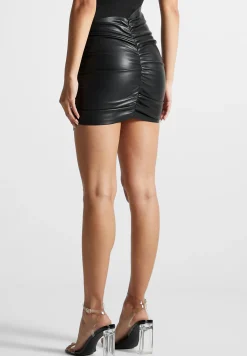 Vegan Leather Gathered Mini Skirt -^Manière De Voir Best