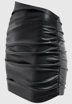 Vegan Leather Gathered Mini Skirt -^Manière De Voir Best