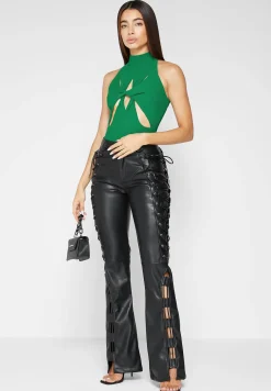 Vegan Leather Lace Up Trousers -^Manière De Voir Online