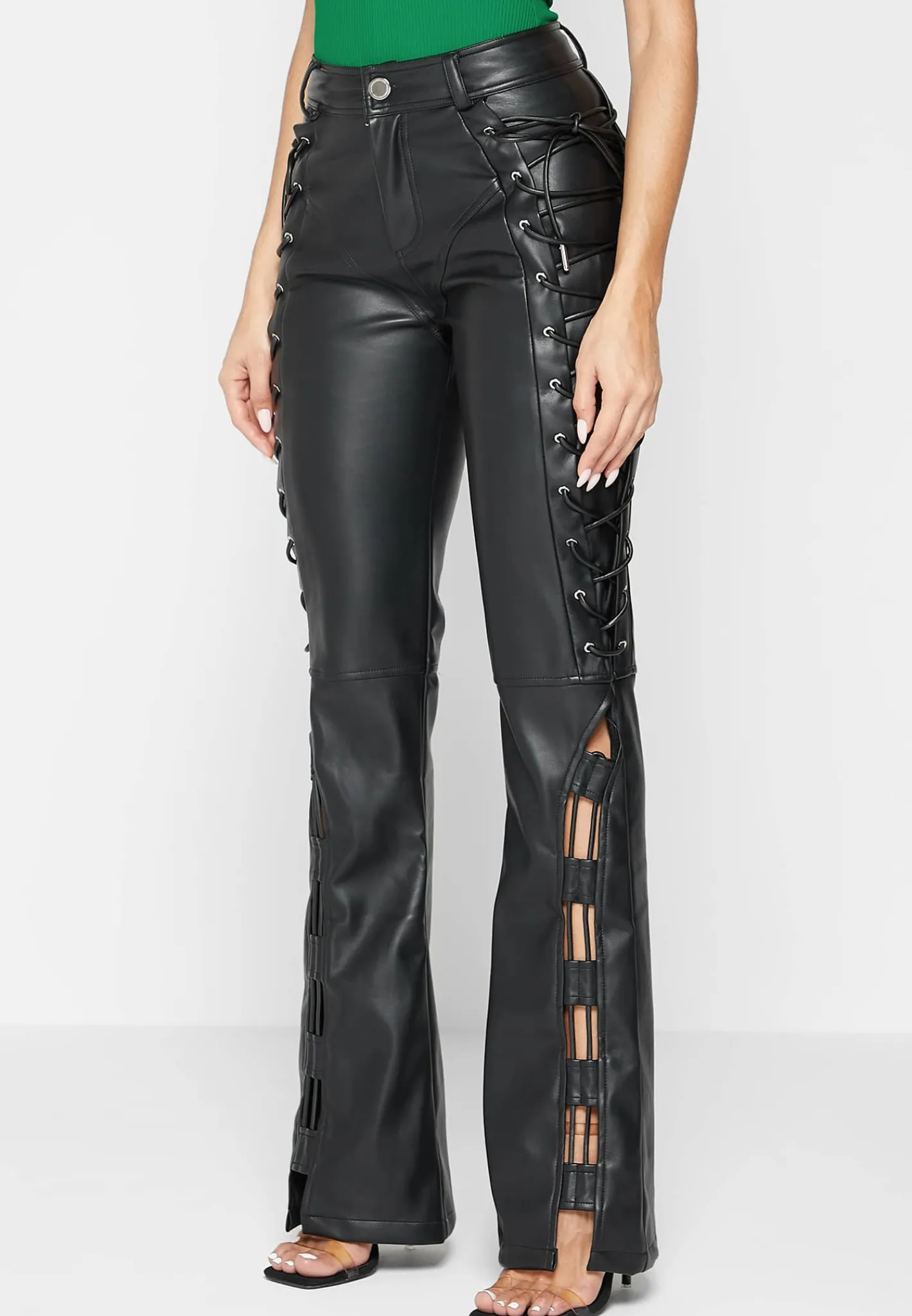 Vegan Leather Lace Up Trousers -^Manière De Voir Online