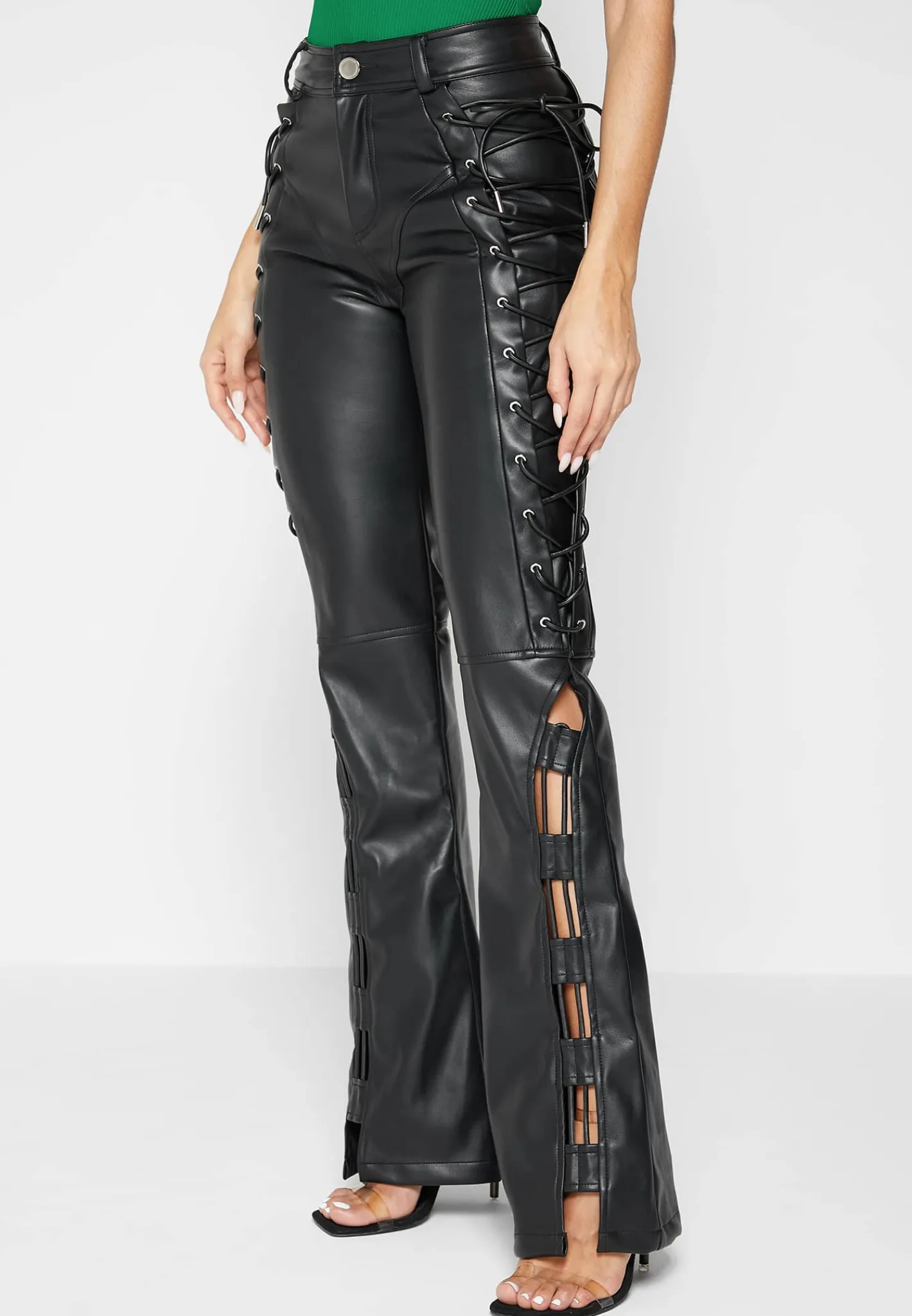 Vegan Leather Lace Up Trousers -^Manière De Voir Online