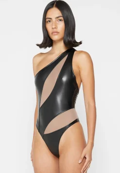 Vegan Leather Mesh Contour Bodysuit -^Manière De Voir Outlet