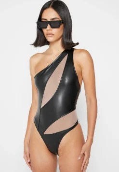 Vegan Leather Mesh Contour Bodysuit -^Manière De Voir Outlet