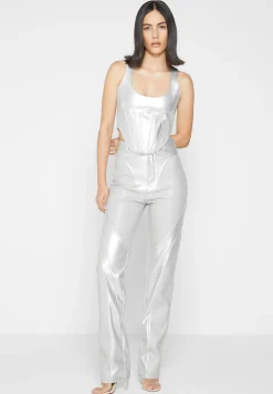 Vegan Leather Metallic Trousers -^Manière De Voir Sale
