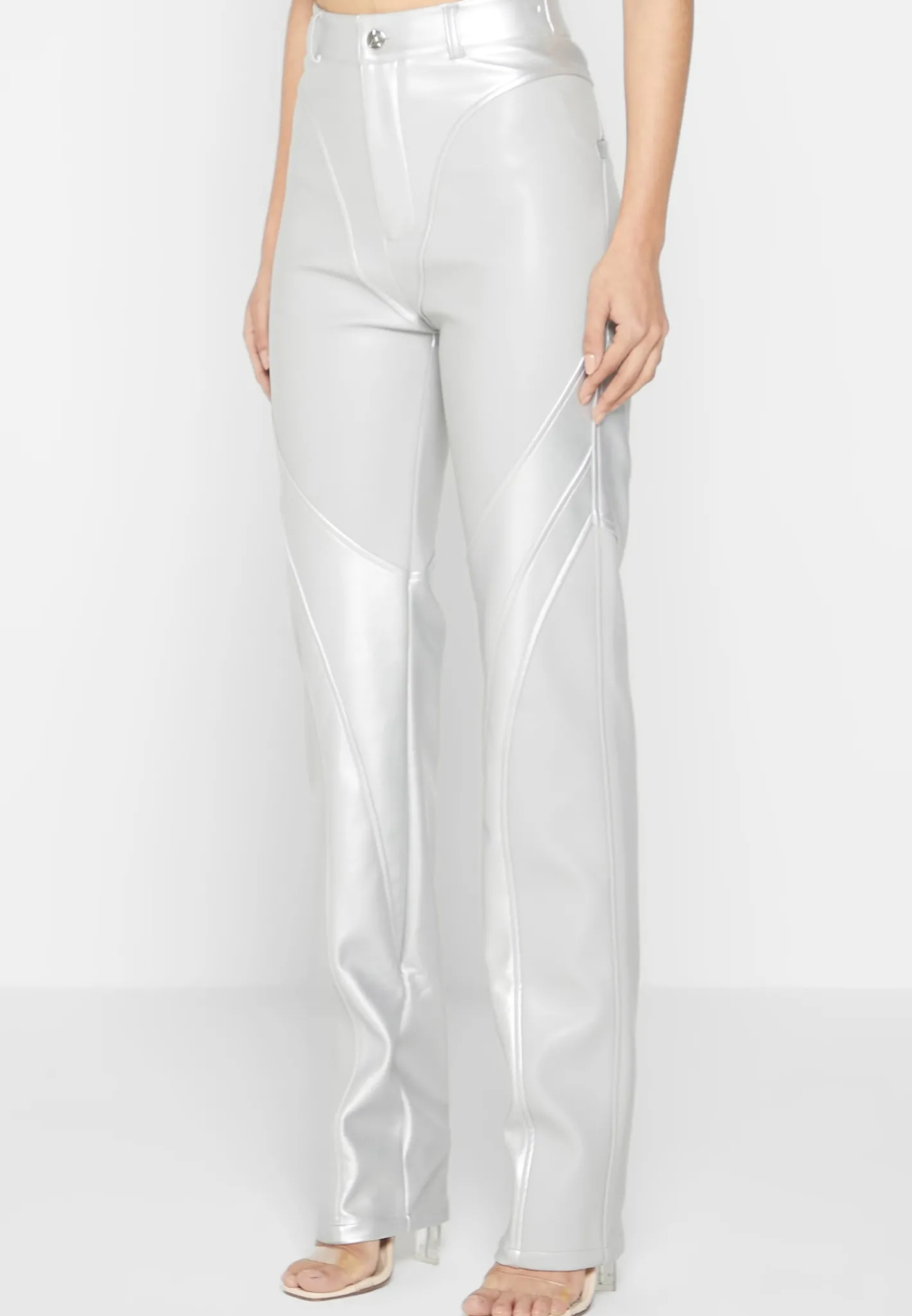 Vegan Leather Metallic Trousers -^Manière De Voir Sale