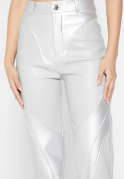 Vegan Leather Metallic Trousers -^Manière De Voir Sale