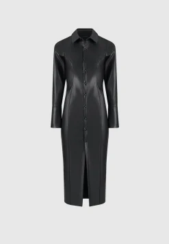 Vegan Leather Midaxi Shirt Dress -^Manière De Voir Outlet
