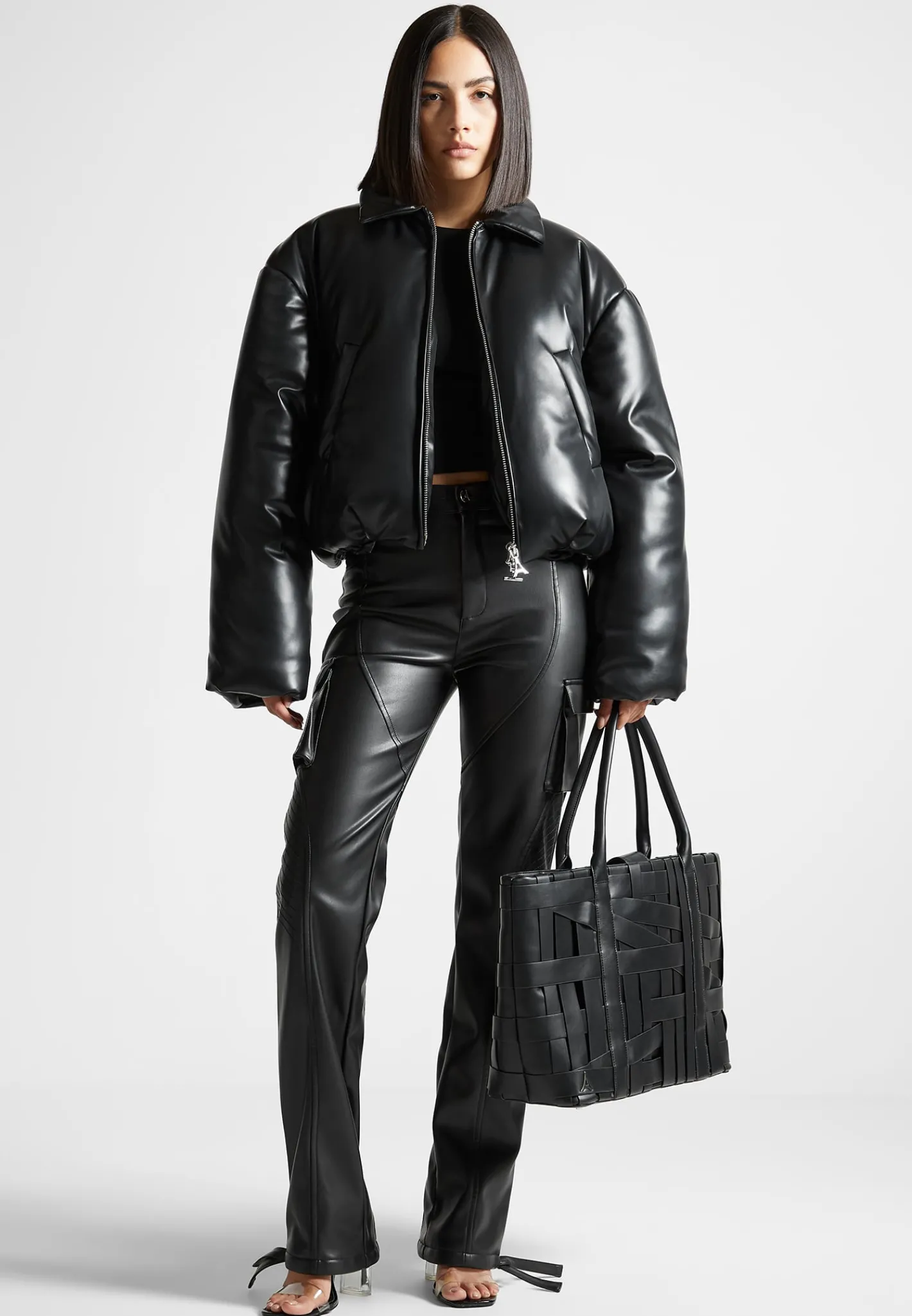 Vegan Leather Padded Bomber Jacket -^Manière De Voir Discount