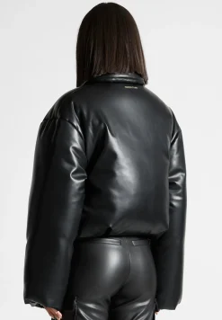 Vegan Leather Padded Bomber Jacket -^Manière De Voir Discount