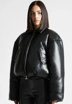 Vegan Leather Padded Bomber Jacket -^Manière De Voir Discount