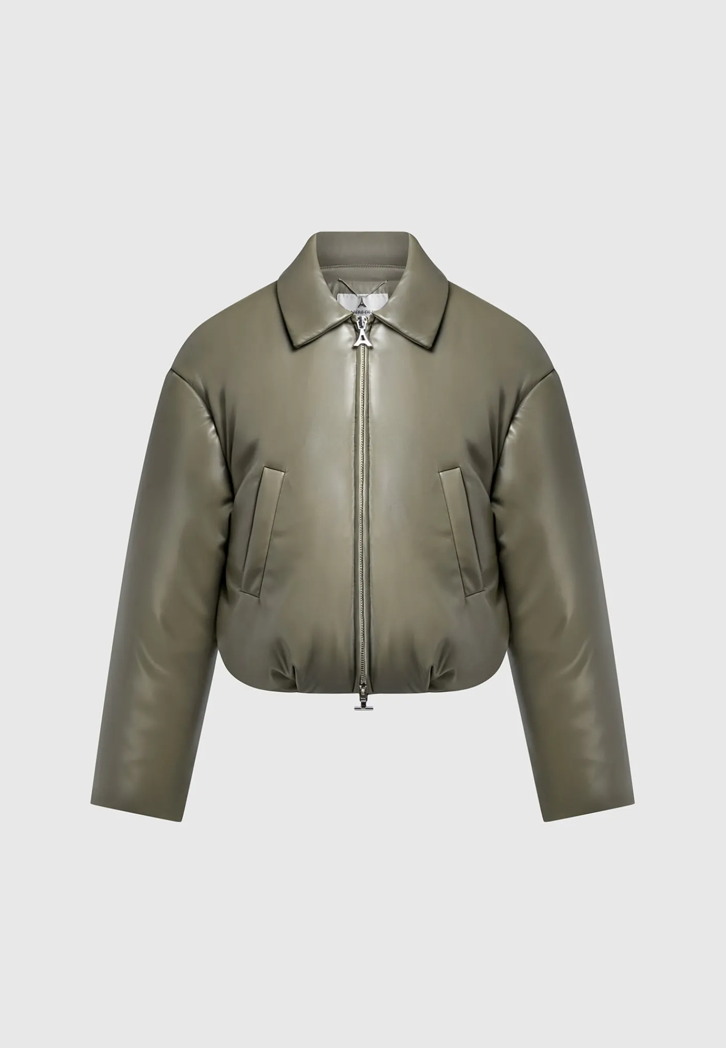 Vegan Leather Padded Bomber Jacket -^Manière De Voir Fashion