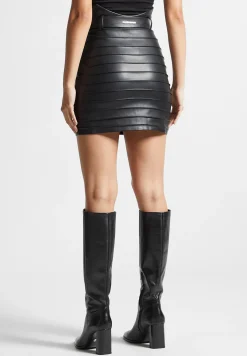 Vegan Leather Pintuck Chain Mini Skirt -^Manière De Voir Sale