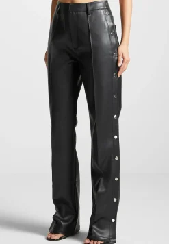 Vegan Leather Pintuck Popper Trousers -^Manière De Voir Discount