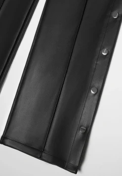 Vegan Leather Pintuck Popper Trousers -^Manière De Voir Discount